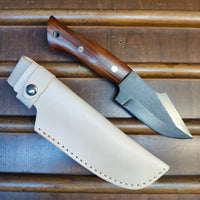 Nigara Hamono 95mm Outdoor Knife SG2 Suminagashi with Leather Sheath