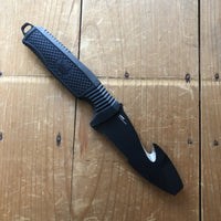 Benchmade 112SBK-BLK H2O Dive Knife 3.5" Serrated Opposing Bevel N680 Fixed Blade Black Textured Santoprene Handle with Sheath