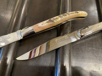 Fontenille Pataud Laguiole Steak Knife Set of 2 Ram Horn