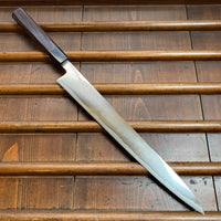 Takada no Hamono 330mm Sujihiki Ginsanko Stainless Suiboku Finish Octagonal Rosewood Handle