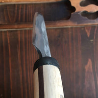 Tsukasa Hinoura 150mm Iron Clad Shirogami Hunting Knife Oak