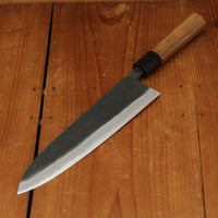 Kamo Shiro 240mm Gyuto Aogami Super Kurouchi Teak Horn