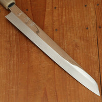 Hatsukokuro Nakagawa 270mm Kiritsuke Yanagi Shirogami 3 Abura Honyaki Ebony Blonde Buffalo Horn