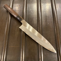 Hitohira Togashi 240mm Gyuto Aogami 1 Macasser Ebony Dark Honey Horn