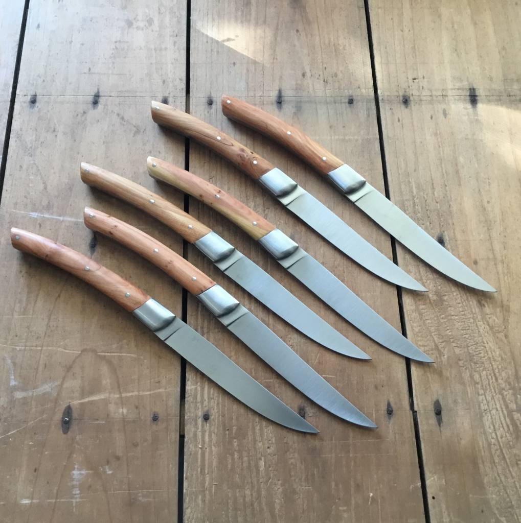 Chazeau Honoré Le Thiers Steak Knife Set of 6 Bolstered Juniper