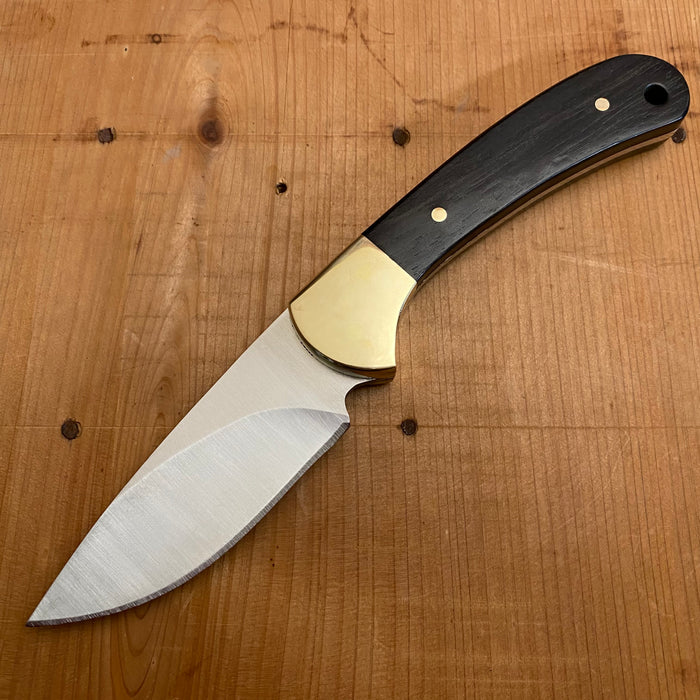 Buck 113 Ranger Skinner 3 1/8" Drop Point 420HC Fixed Blade Crelicam Ebony Handle with Leather Sheath