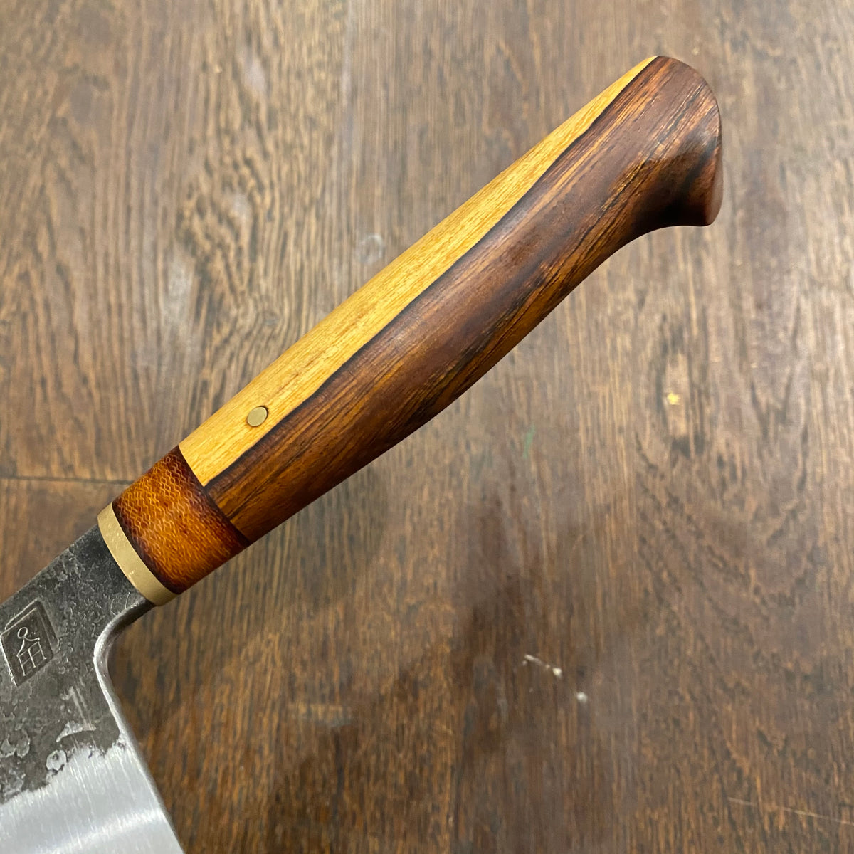 Astral Works 7.5” Chef Knife 52100 Carbon Steel 2 Tone Ironwood Oakland Ca.