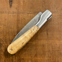 Fontenille Pataud Sperone 12cm Pocket Knife Curly Birch with Corkscrew