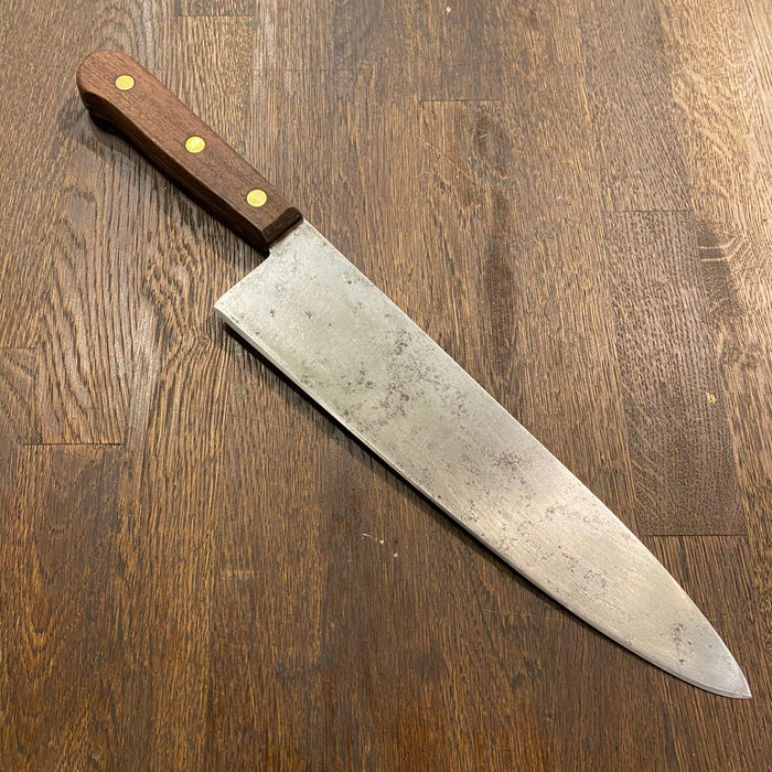 Unmarked American 10” Chef Knife Carbon Steel 1950’s-70’s?