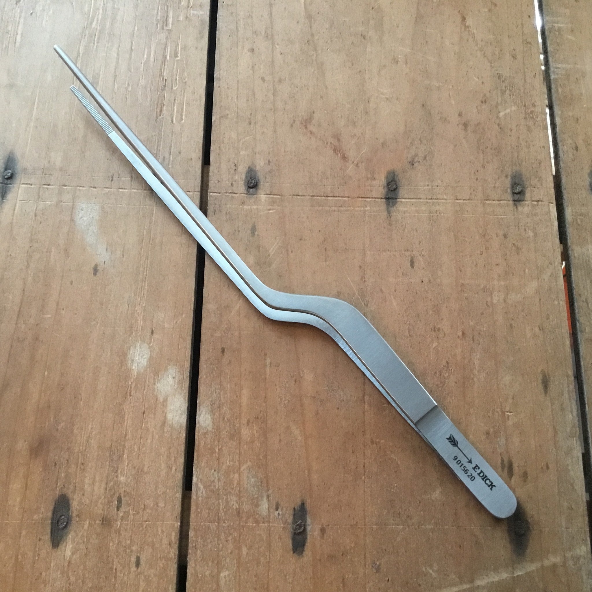 Offset Plating Tweezers 20cm - Element Knife Company Emerald