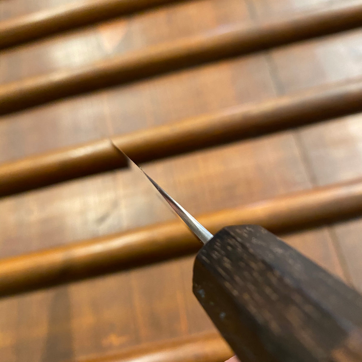 Takada no Hamono 150mm Petty Iron Clad Aogami 2 Tagayasan & Ebony Octagonal
