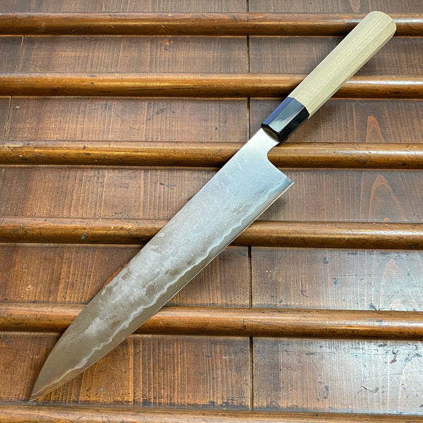 Takada no Hamono 270mm Gyuto Shirogami 2 Iron Clad Suiboku Finish Octagonal Ho & Horn Handle