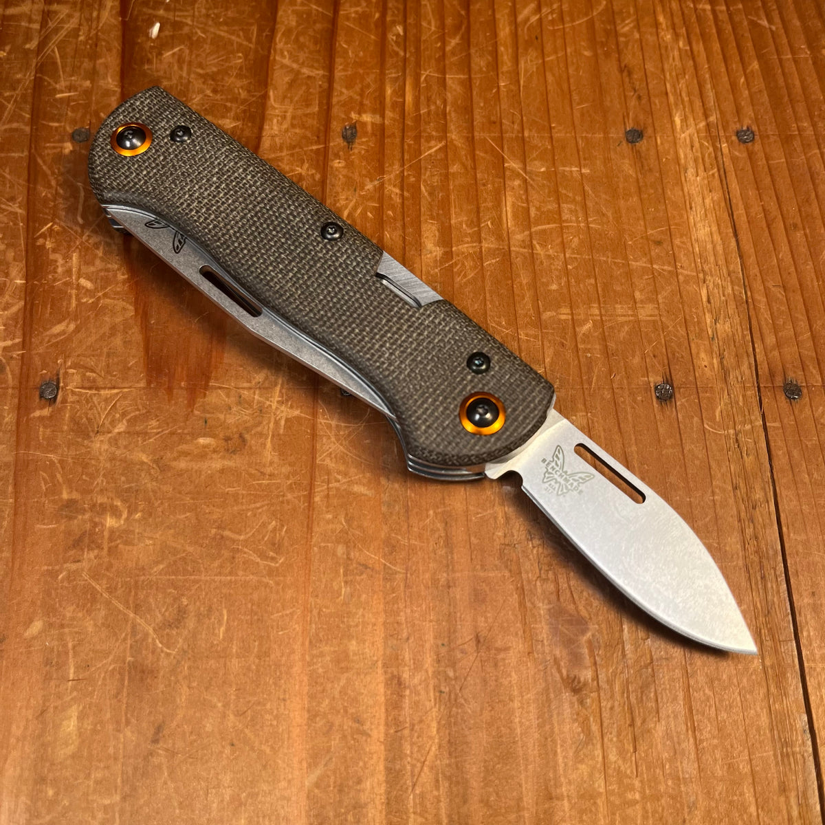 Benchmade 317-1 Weekender Drop Point CPM-S30V Lockback OD Micarta Handle with Second Blade and Bottle Opener