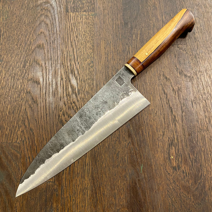 Astral Works 7.5” Chef Knife 52100 Carbon Steel 2 Tone Ironwood Oakland Ca.