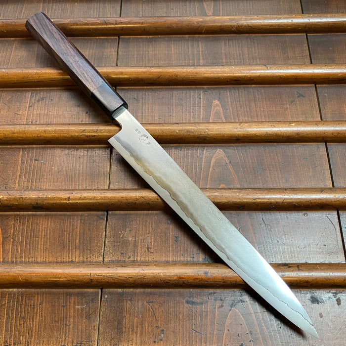 Takada no Hamono 270mm Sujihiki Ginsanko Stainless Suiboku Finish Octagonal Rosewood Handle