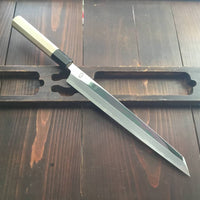 Sakai Kikumori Choyo 270mm Kiritsuke Yanagi Shirogami 2 with Saya
