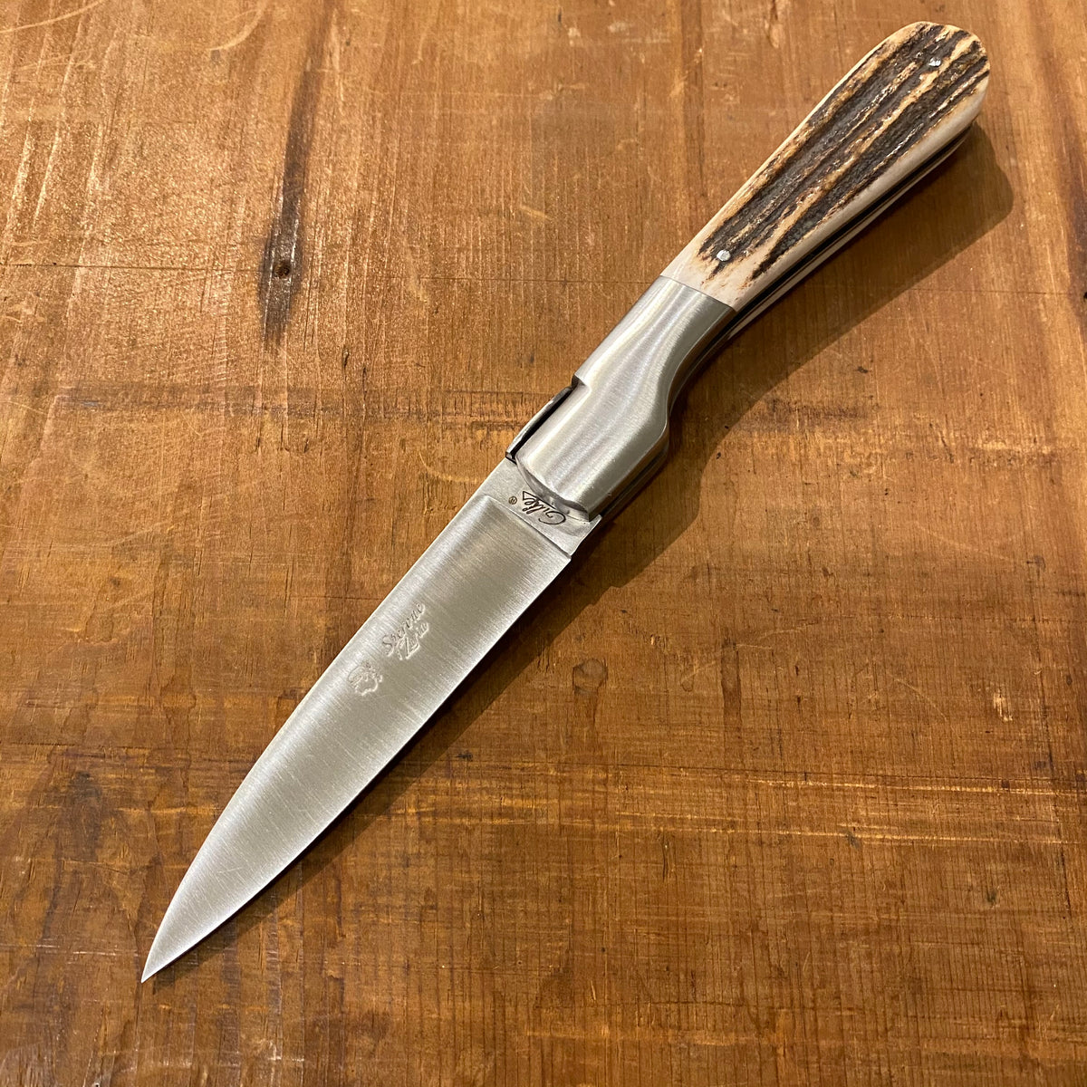 Fontenille Pataud Sperone 12cm Pocket Knife Stag Lockback