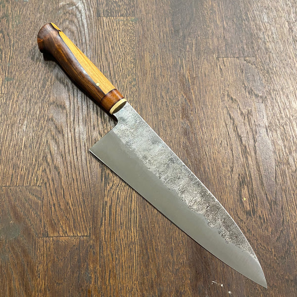 Astral Works 7.5” Chef Knife 52100 Carbon Steel 2 Tone Ironwood Oakland Ca.