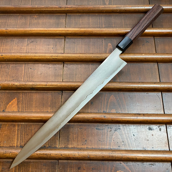 Takada no Hamono 330mm Sujihiki Ginsanko Stainless Suiboku Finish Octagonal Rosewood Handle