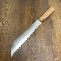 Friedr Herder 8” Serrated Boscher Knife Carbon Steel Walnut
