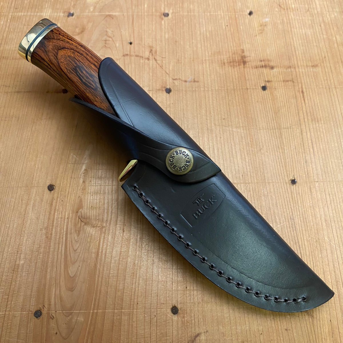 Buck 191 Zipper w/ Guthook - Leather Sheath