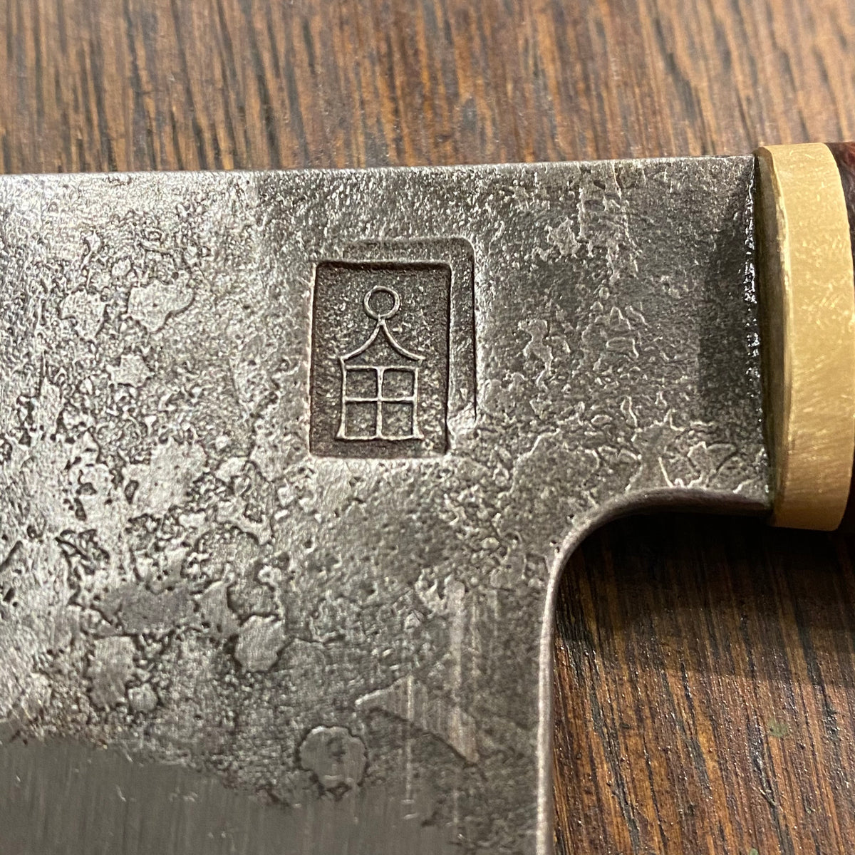 Astral Works 7.5” Chef Knife 52100 Carbon Steel 2 Tone Ironwood Oakland Ca.