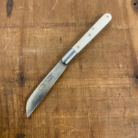 Au Sabot 8cm Langres Carbon Steel Pocket Knife White Rhodoid Composite