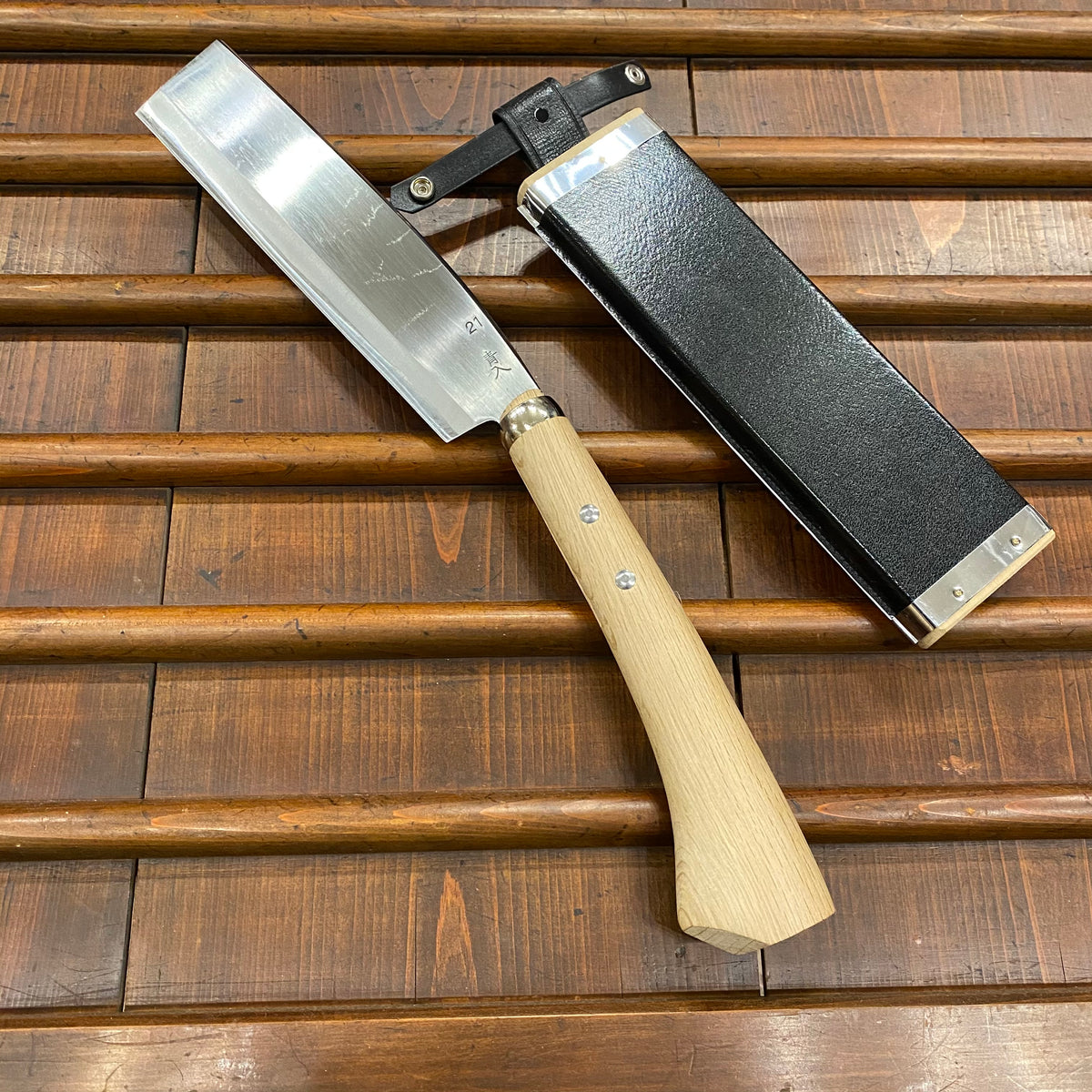 Double Nata Cutlery 210mm Bevel Kosinata Bernal Aogami – Masatada 2