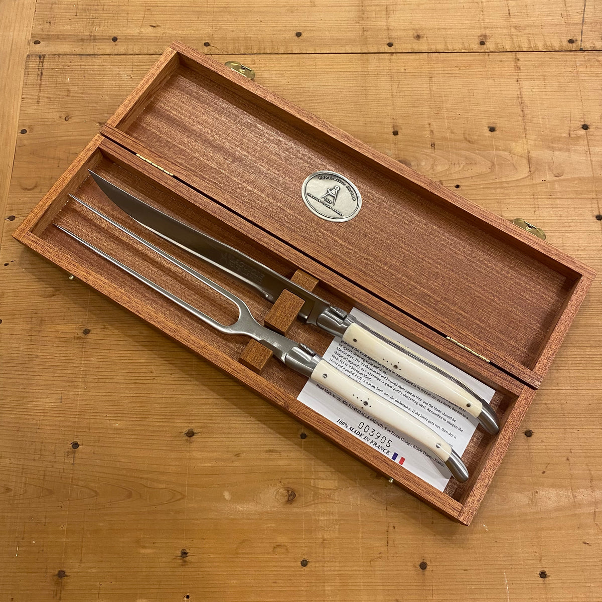 Fontenille Pataud Laguiole Carving Set Bone