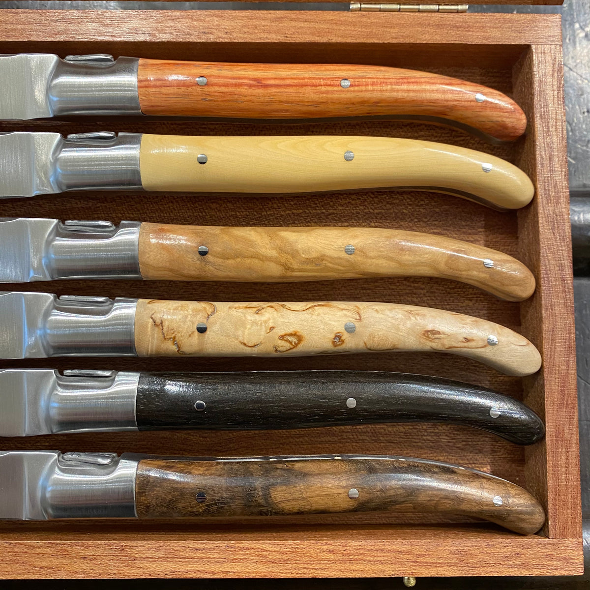 Fontenille Pataud Laguiole Steak Knife Set of 6 Woods