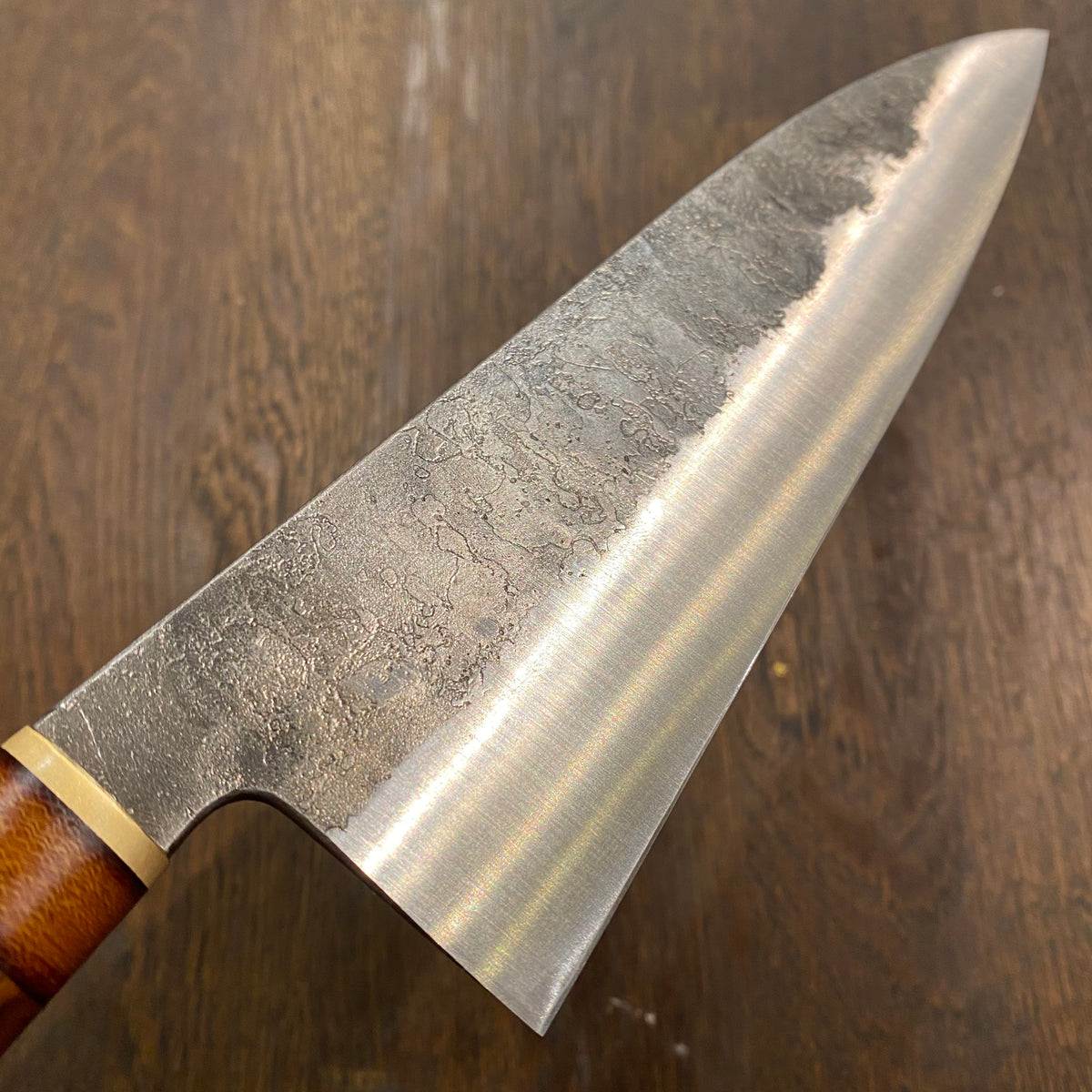 Astral Works 7.5” Chef Knife 52100 Carbon Steel 2 Tone Ironwood Oakland Ca.