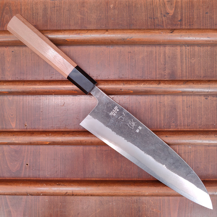 Hatsukokoro Kurokaze 210mm Gyuto Stainless Clad Shirogami 2 Walnut