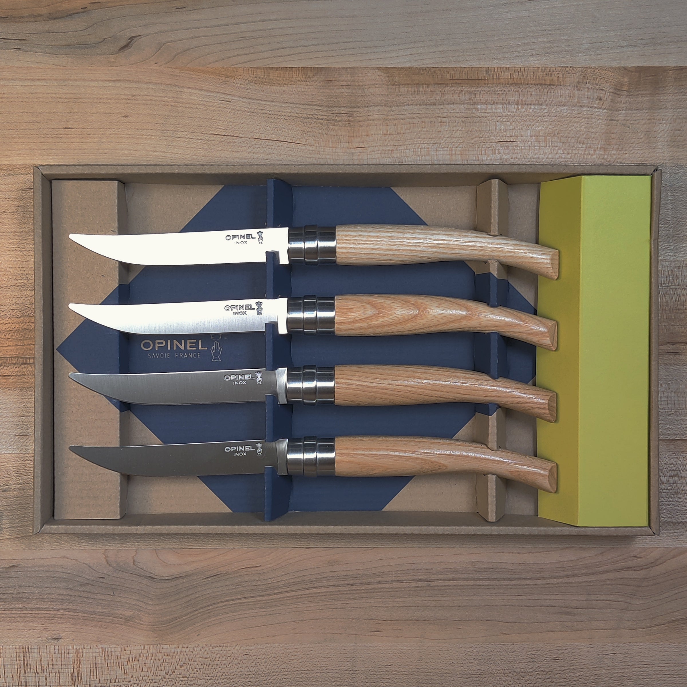 Opinel 4-pc steak knife set, ash wood  Advantageously shopping at