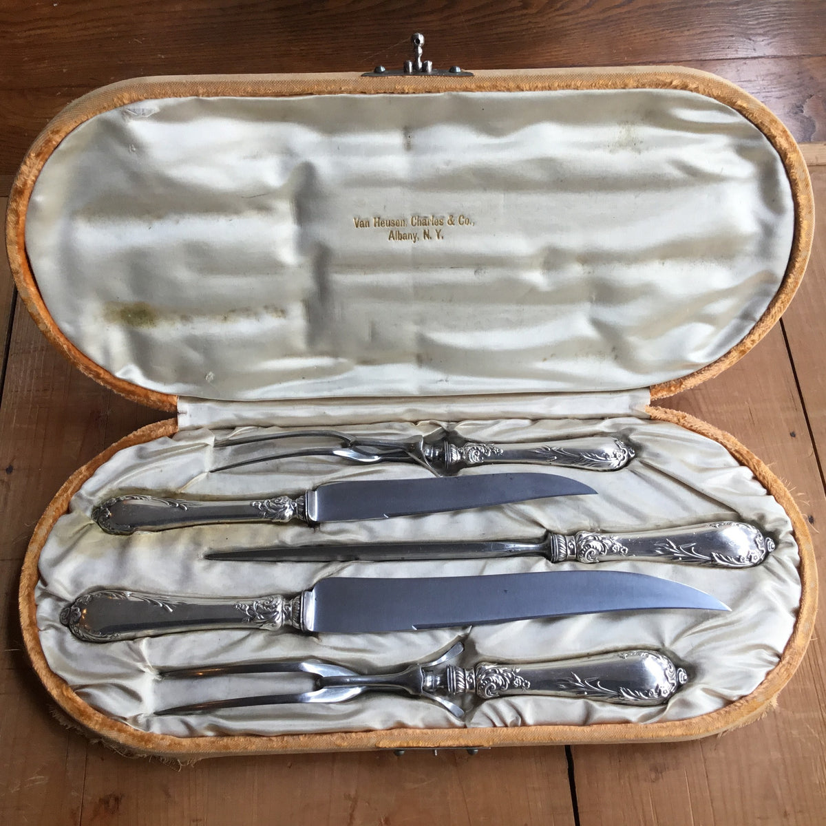 Landers Frary & Clark Aetna Works 5-piece Carving Set Silver-plated & Carbon Steel circa 1890-1910
