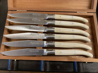 Fontenille Pataud Laguiole Steak Knife Set of 6 Cow Bone