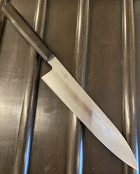 Takada no Hamono 210mm Gyuto Aogami 2 Shiraki Mizu Honyaki Ebony & Horn Octagonal