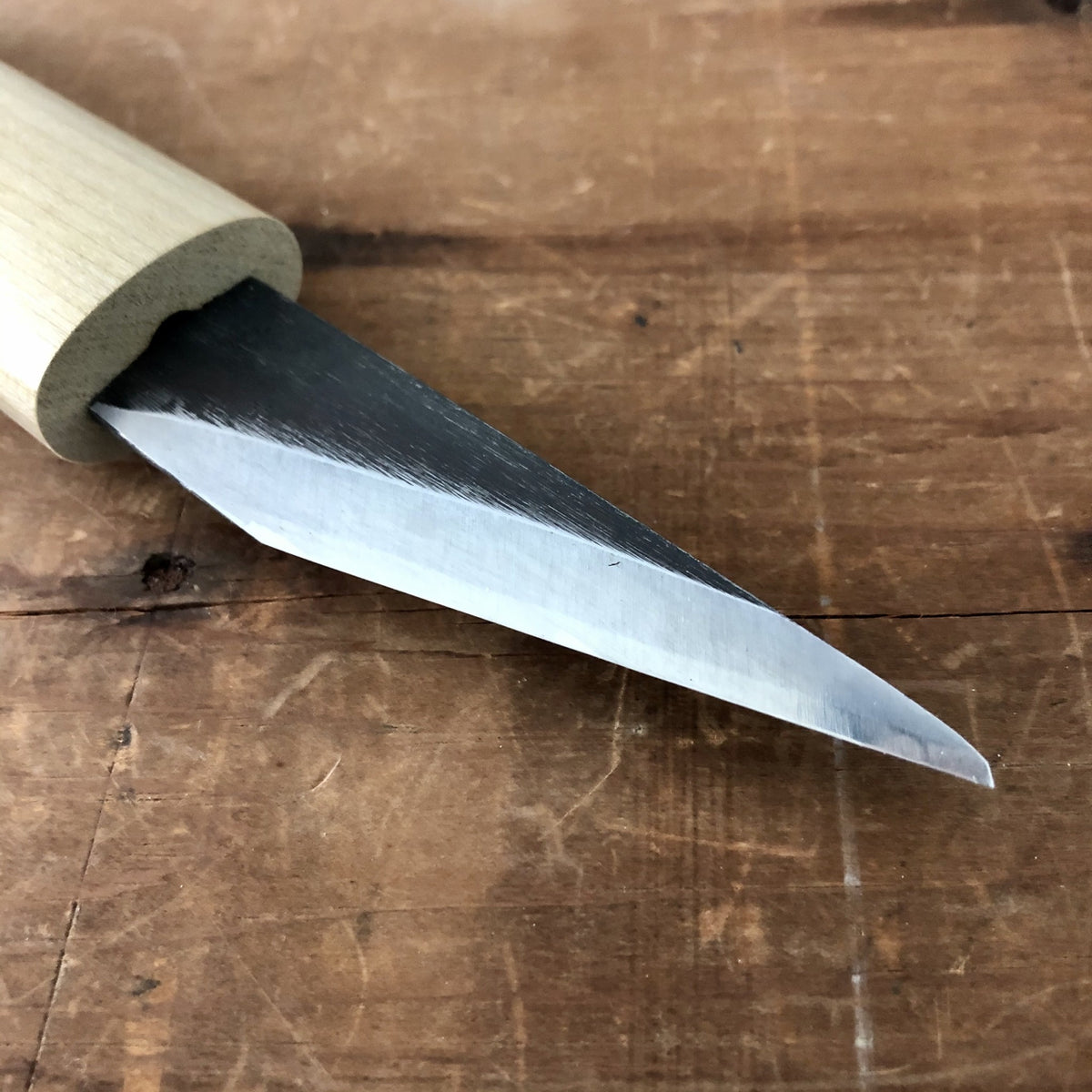 Baishinshi 20mm Kiridashi Carving Knife Carbon Steel Wooden Handle with Saya