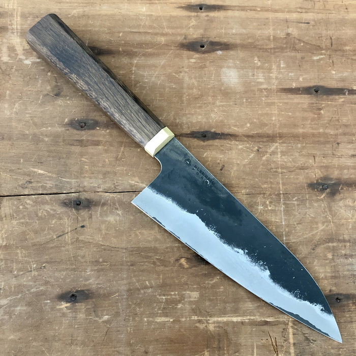 Blenheim Forge 170mm Funayuki Stainless Clad Aogami Super Fumed Oak & Brass