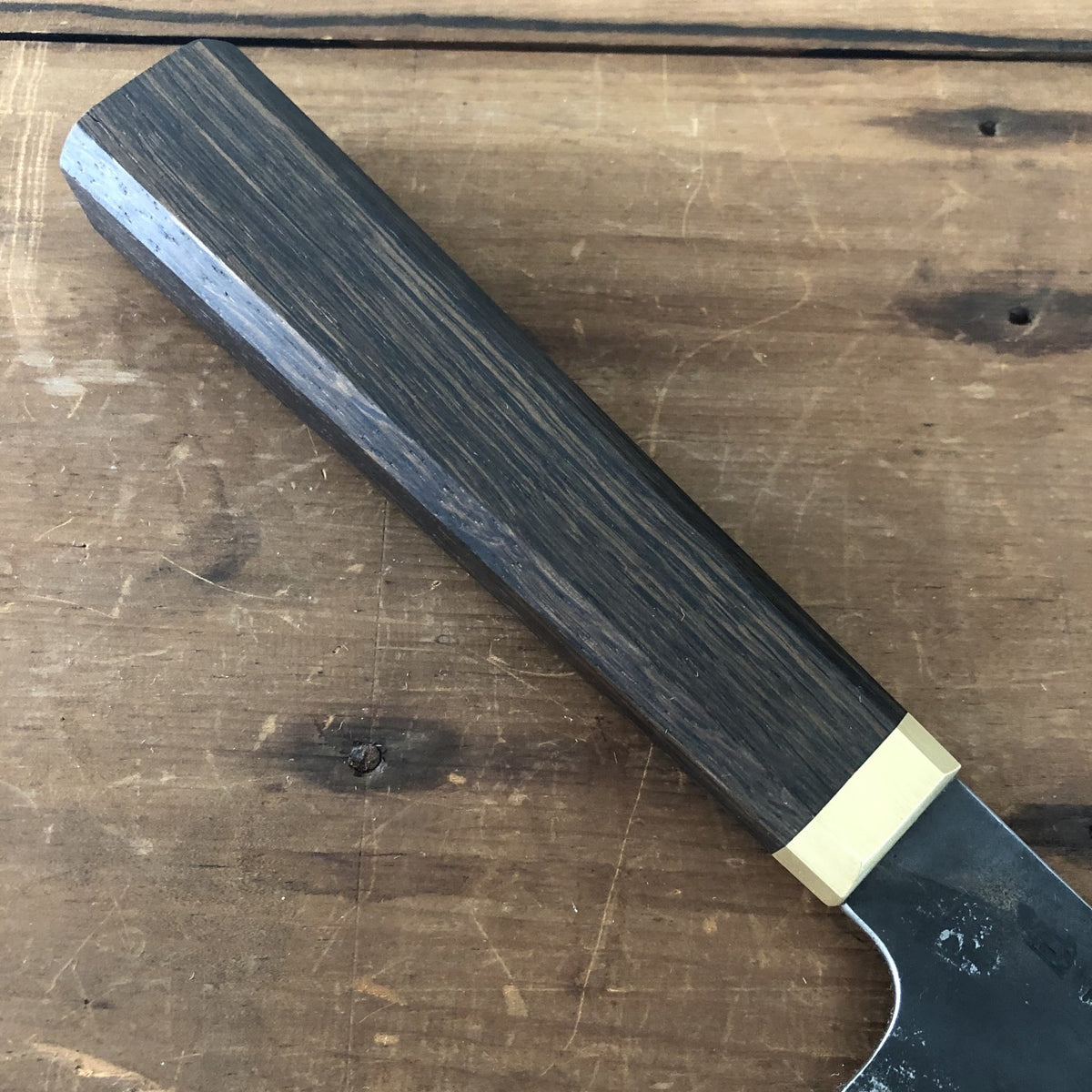 Blenheim Forge 205mm Gyuto Stainless Clad Aogami Super Oak & Brass