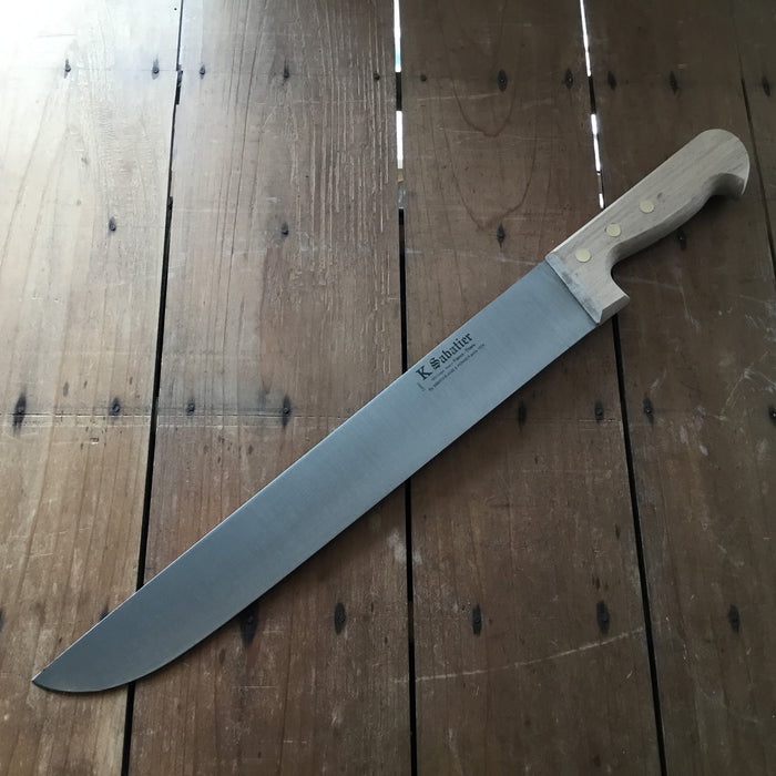 K Sabatier Boucher 14" / 35cm Butcher Knife Carbon Steel Beech