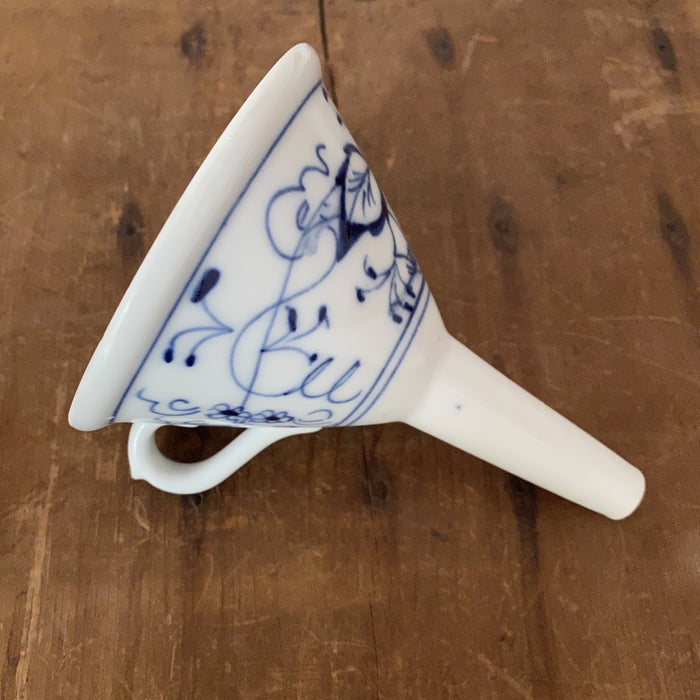 Med. Antique Blue Onion Porcelain Funnel - Germany