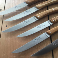 Chazeau Honoré Le Thiers Steak Knife Set Stainless Olive Handle - 6 Pieces