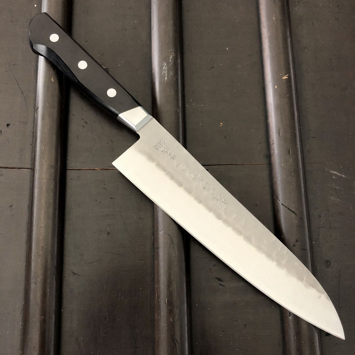 Hitohira Imojiya Kuma 200mm Gyuto Aogami 2 Nashiji Tsuchime Western Handle