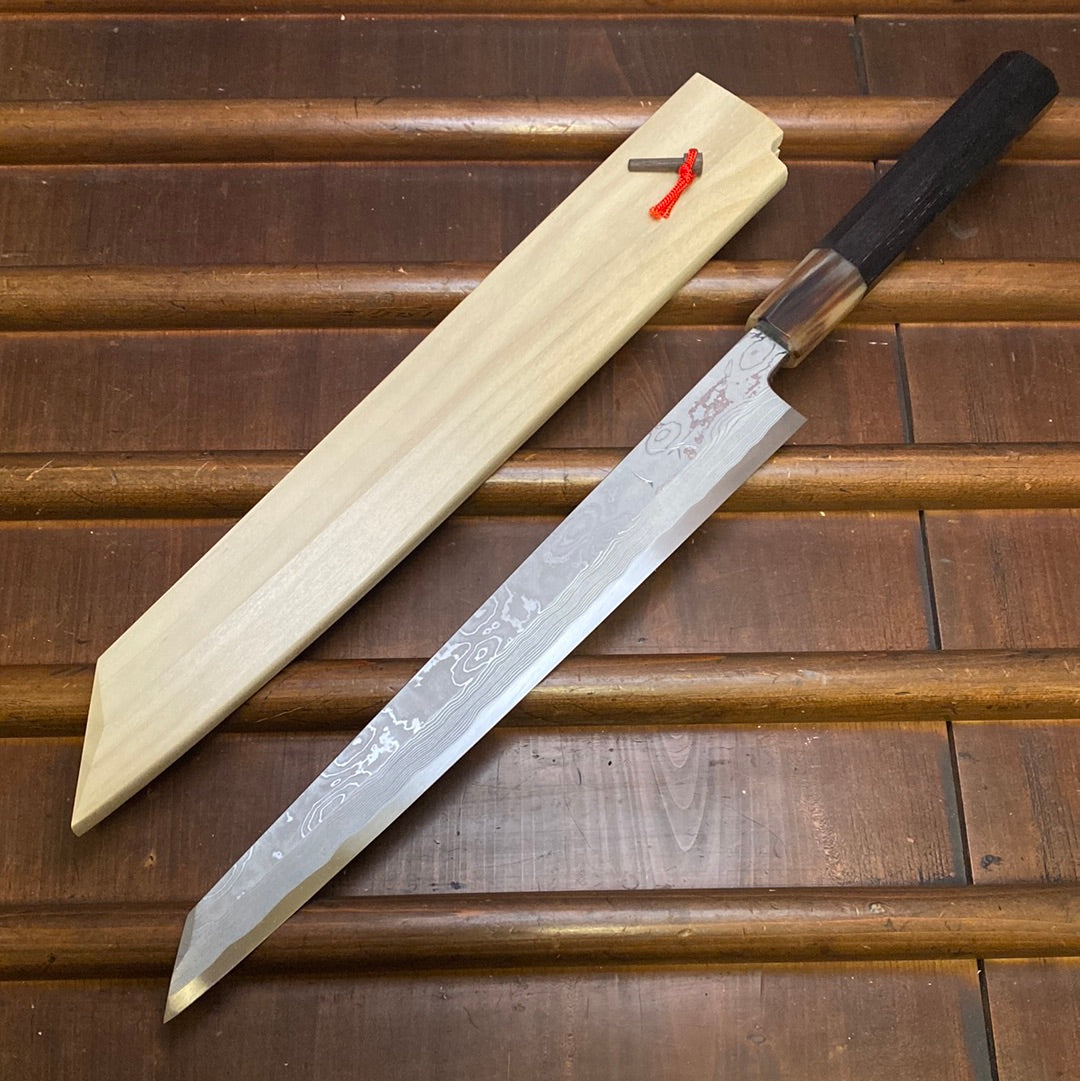 3rd Kunikei Marking Knife Japanese Kiridashi Kogatana Damascus Nenrin 國慶  切出し 年輪