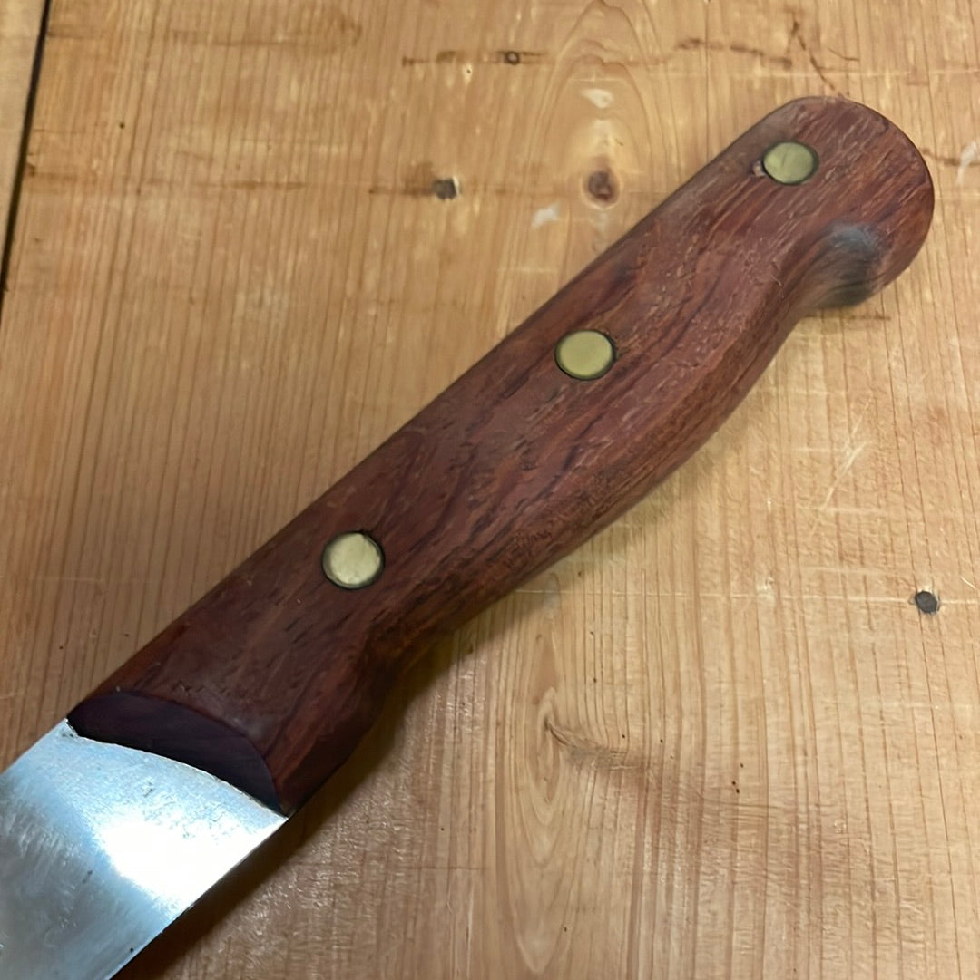 Unmarked 6.25” Wide Boning Knife Carbon Steel & Rosewood
