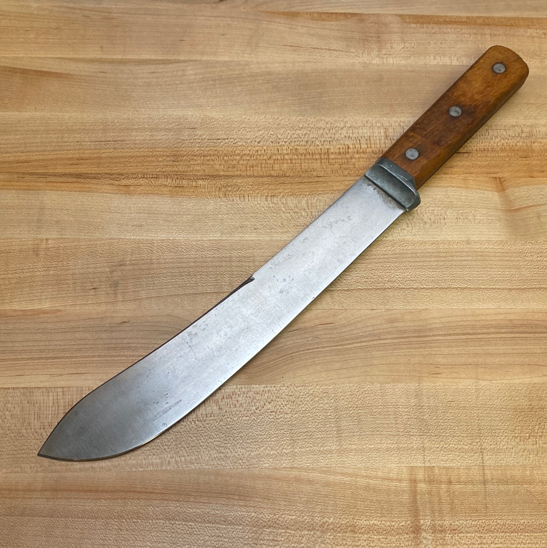 Unmarked 10” Bullnose Scimitar Carbon Steel USA 1930’s-50’s