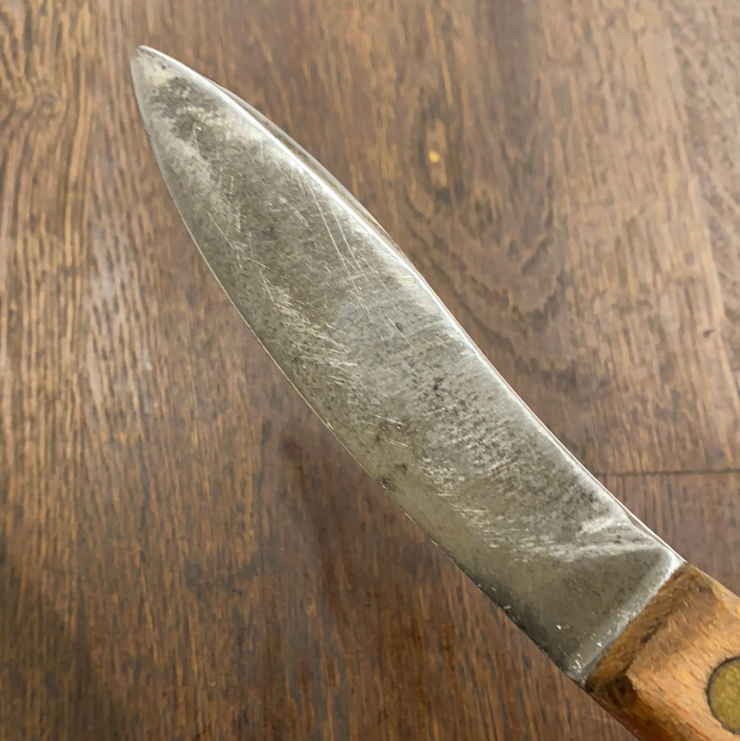 Village Blacksmith 5” Carbon Steel Skinning Knife Beech Handle 1930’s