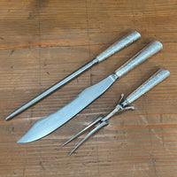 Crown Cutlery Co Carving Set Carbon Steel Sterling Sheffield