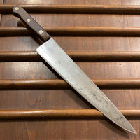 Unmarked Plate-Semelle 11.5” Chef Knife Hand Forged Carbon Steel France 1920’s-50’s?