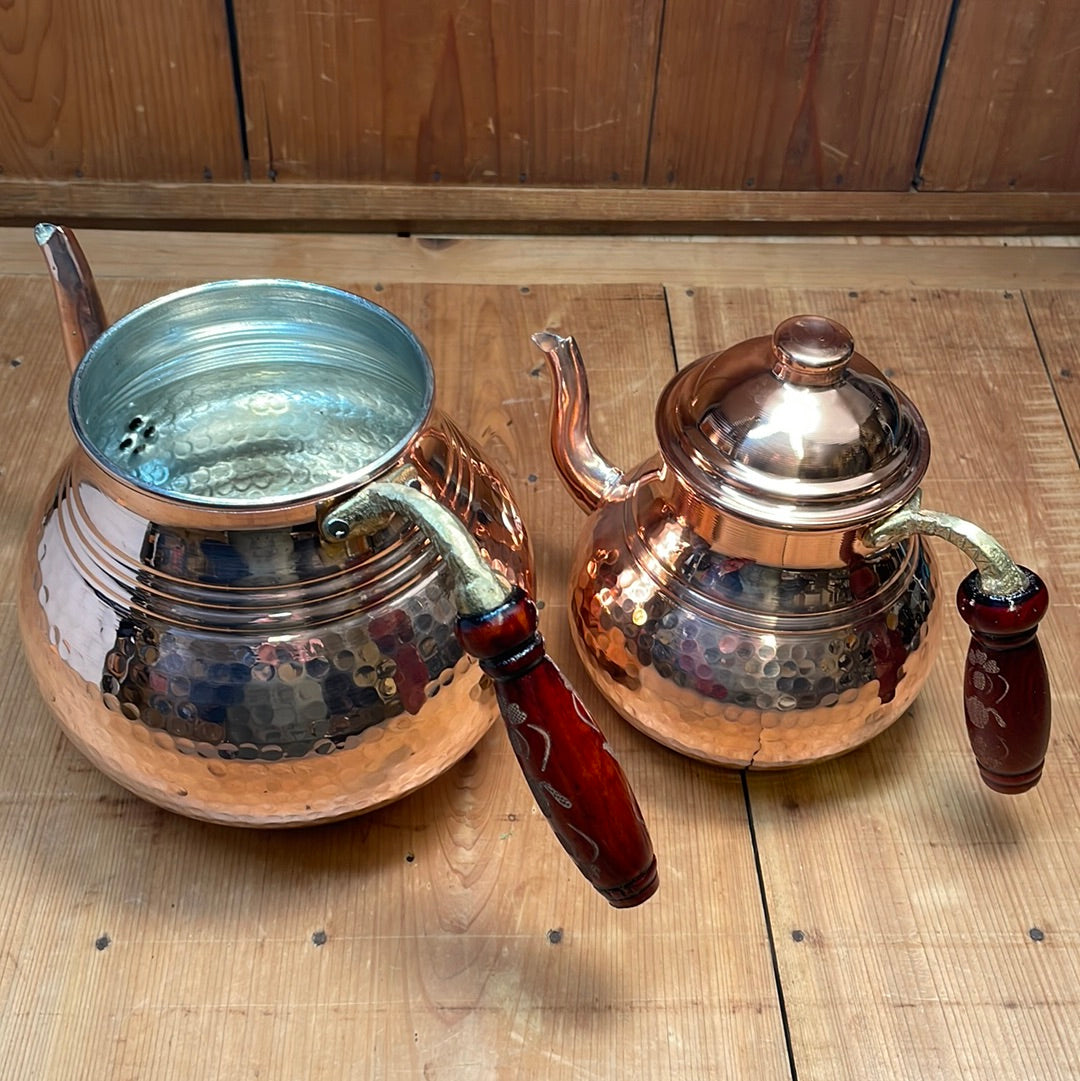 Turkish Classic Double Decker Copper Teapot